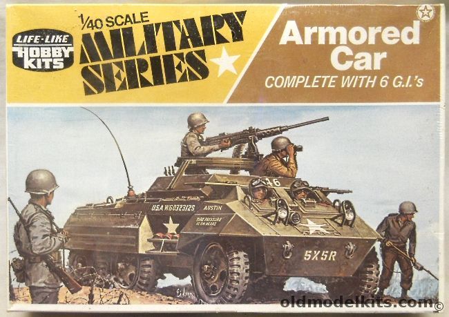 Life-Like 1/40 M20 Armored Car with 6 G.I.s - (ex Revell / Adams), 09651 plastic model kit
